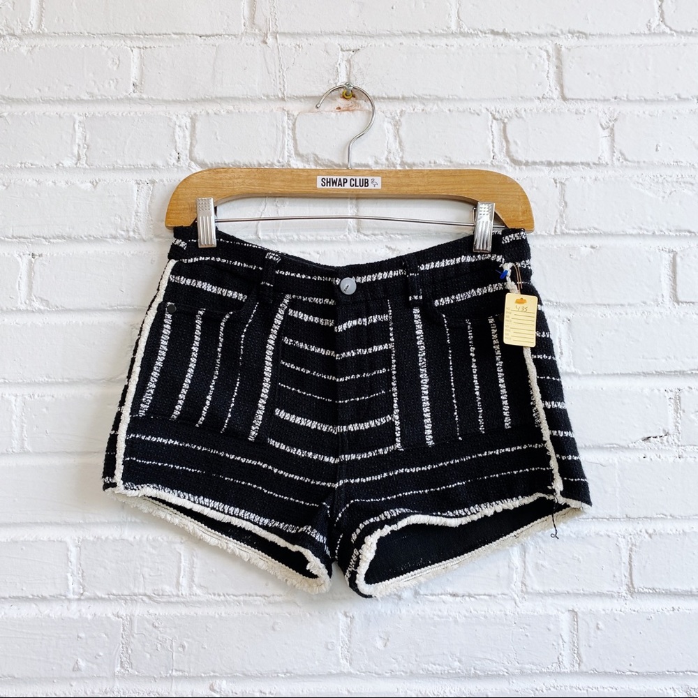 MANGO black cream knit shorts